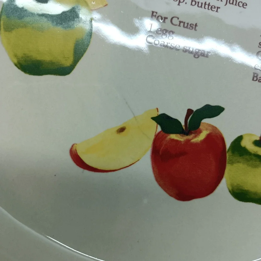 Vtg Apple Pie Recipe Deep Dish Pie Plate dei Cooking Dish 10
